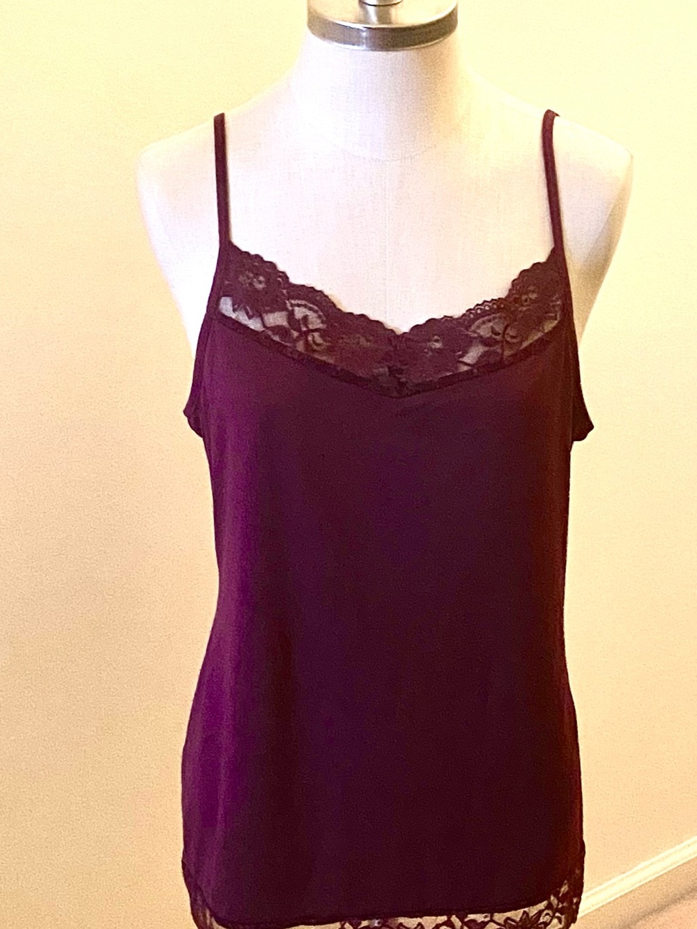 Apt. 9 Plum Lace-Trim Slip Tank
